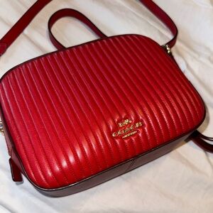 Coach Red Quilted Camera Bag
